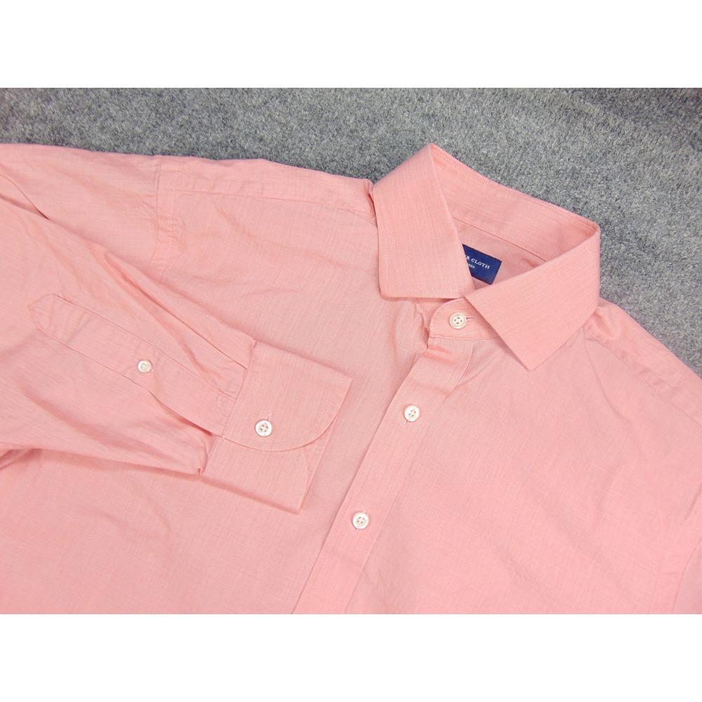 Proper Cloth Shirt Mens Large Pink Solid Button‎ Down Dress Custom Business